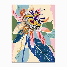 Colourful Flower Illustration Passionflower 3 Canvas Print