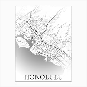 Honolulu, Hawaii, United States, City Map, Black And White Fade Design 1 Toile