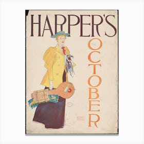Harper's October, Edward Penfield 1 Canvas Print