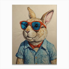 Rabbit In Sunglasses 1 Canvas Print