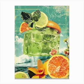 Green Jelly Retro Collage 2 Canvas Print