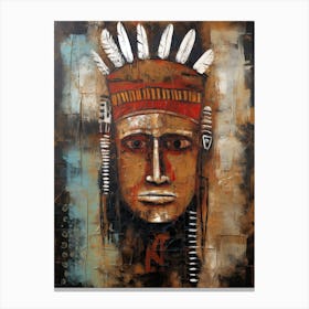 Indian Head, Native american Canvas Print