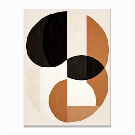 Abstract Secrets; Beige Mid Century Enigma Canvas Print