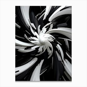 Oscillation Abstract Black And White 7 Canvas Print