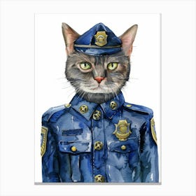 Police Officer Cat 2 Canvas Print