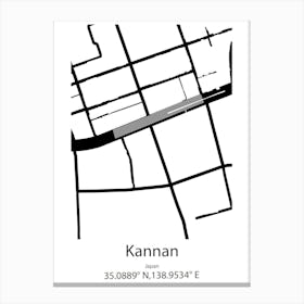 Kannan,Japan Minimalist Map Toile