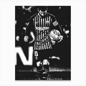 Lionel Messi black and white Canvas Print