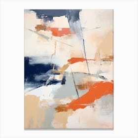 Navy And Orange Autumn Abstract Painting 6 Canvas Print