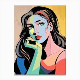 Girl With Colorful Face 1 Canvas Print