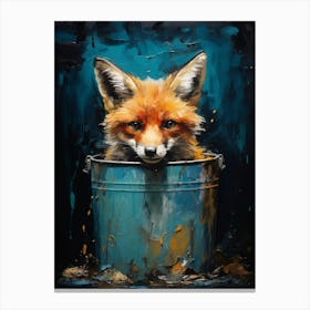 Scavenger Fox Blue Painting 5 Canvas Print