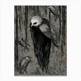 Owls In The Woods Canvas Print