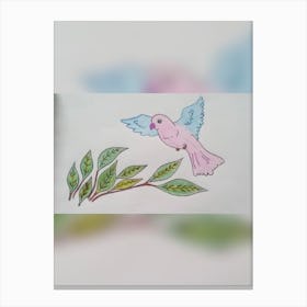 Flying Bird Drawing Canvas Print