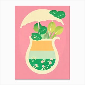 Japanese Slipper Retro Pink Cocktail Poster Canvas Print