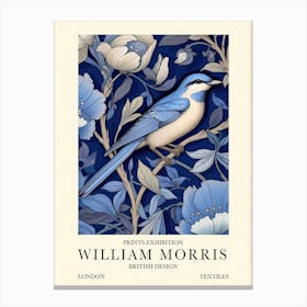 William Morris London Exhibition Poster Blue Bird Art Print Canvas Print