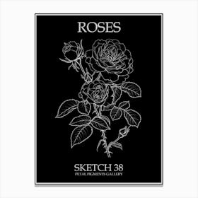 Roses Sketch 38 Poster Inverted Canvas Print
