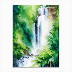 Nauyaca Waterfalls, Costa Rica Water Colour  (1) Canvas Print