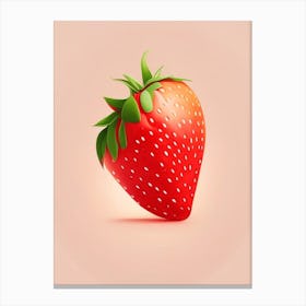 A Single Strawberry, Fruit, Comic 1 Canvas Print