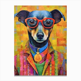 Dogwalk Couture; Canine Fashion In Oil Painting Canvas Print