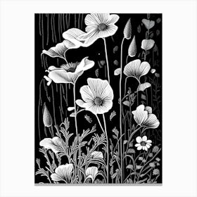 Sundrops Wildflower Linocut 1 Canvas Print