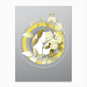 Botanical Lady Banks' Rose in Yellow and Gray Gradient n.106 Canvas Print