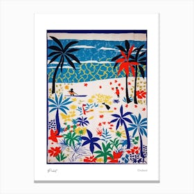 Phuket Thailand Matisse Style 1 Watercolour Travel Poster Canvas Print