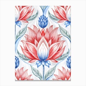 Lotus Flower Pattern Canvas Print