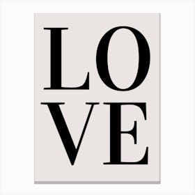 Black & White Typography Love Canvas Print