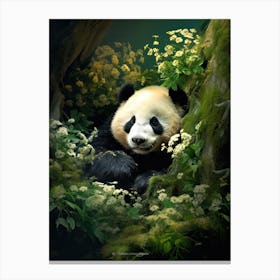 Panda Art In Tonalism Style 2 Canvas Print