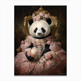 Panda Art In Rococo Style 4 Canvas Print