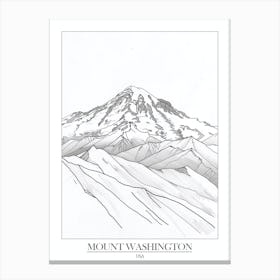 Mount Washington Usa Line Drawing 2 Poster Canvas Print