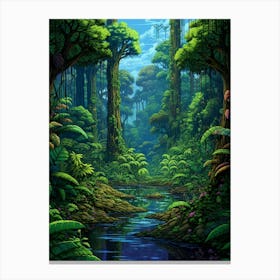 Daintree Rainforest Pixel Art 2 Canvas Print