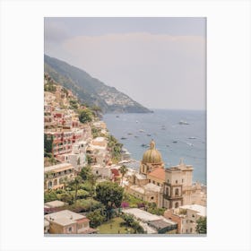 Positano Beautiful View Town And Sea - Italy - Europe Canvas Print