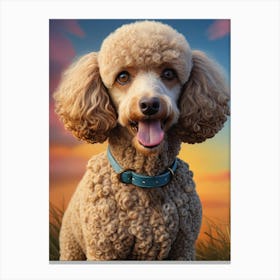 Cute Poodle Dog Pet Lover Canvas Print