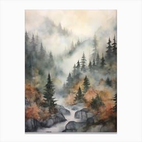 Autumn Forest Landscape Great Bear Rainforest Canada 1 Canvas Print