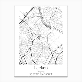 Laeken,Belgium Minimalist Map Canvas Print