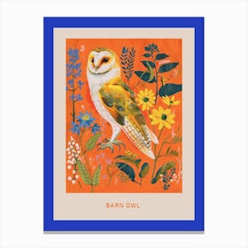 Spring Birds Poster Barn Owl 1 Canvas Print