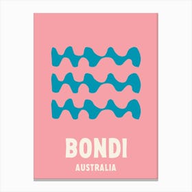 Bondi Beach, Australia, Graphic Style Poster 4 Canvas Print
