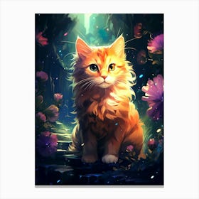 Cat In The Forest Canvas Print