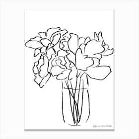 Line work Tulips Canvas Print