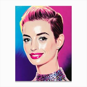 Anne Hathaway 2 Pop Movies Art Movies Canvas Print
