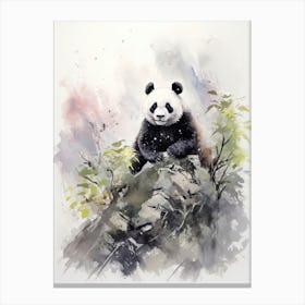 Panda Art In Chinese Brush Painting Style 2 Canvas Print