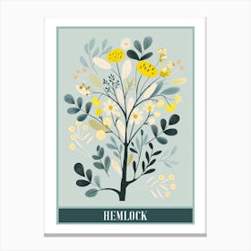 Hemlock Tree Flat Illustration 3 Poster Canvas Print