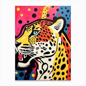 Leopard Pop Art Polka Dots Canvas Print