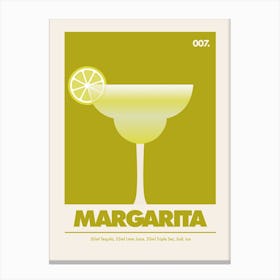 Margarita, Cocktail Print (Lime) Canvas Print