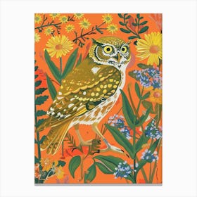 Spring Birds Owl 2 Canvas Print