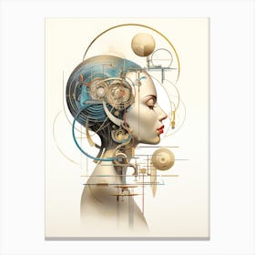 Abstract Illustration Of A Woman And The Cosmos 21 Canvas Print