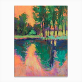 Sunset By The Pond Canvas Print