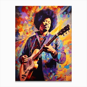 Jimi Hendrix Vintage Psycedellic 7 Canvas Print