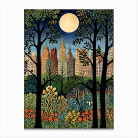 William Morris Central Park At Night Canvas Print