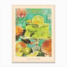 Fruity Lime Green Jelly Retro Collage 2 Poster Canvas Print